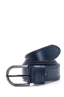 Men's Navy Blue Leather Belt | Derimod Men's Navy Blue Leather Belt | Derimod