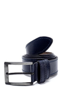 Men's Navy Blue Leather Belt | Derimod Men's Navy Blue Leather Belt | Derimod