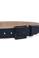 Men's Navy Blue Leather Belt | Derimod Men's Navy Blue Leather Belt | Derimod