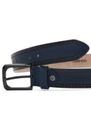 Men's Navy Blue Leather Belt | Derimod Men's Navy Blue Leather Belt | Derimod