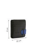 Men's Black Blue Leather Card Holder | Derimod Men's Black Blue Leather Card Holder | Derimod