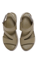 Kadın Yeşil Deri Comfort Sandalet | Derimod Kadın Yeşil Deri Comfort Sandalet | Derimod
