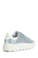 Geox Women's Blue Spherica Ec4.1 Lace-Up Leather Sneaker | Derimod Geox Women's Blue Spherica Ec4.1 Lace-Up Leather Sneaker | Derimod