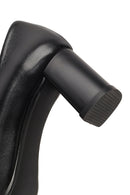 Derimod Flex Women Black Thick Heeled Leather Shoe | Derimod Derimod Flex Women Black Thick Heeled Leather Shoe | Derimod