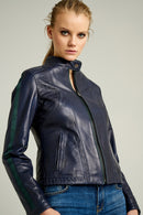 Victoria Women's Leather Jacket | Derimod Victoria Women's Leather Jacket | Derimod