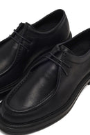 Men's Black Lace-Up Thick-Soled Leather Casual Shoe | Derimod Men's Black Lace-Up Thick-Soled Leather Casual Shoe | Derimod