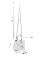 Women's Cream Printed Long Shoulder Bag | Derimod Women's Cream Printed Long Shoulder Bag | Derimod