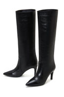 Women's Black Leather Heeled Boots | Derimod Women's Black Leather Heeled Boots | Derimod