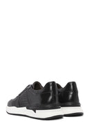 Men's Black Lace-Up Leather Casual Sneaker | Derimod Men's Black Lace-Up Leather Casual Sneaker | Derimod