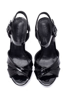 Women's Black Thick Heeled Platform Sandals | Derimod Women's Black Thick Heeled Platform Sandals | Derimod