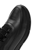 Erkek Siyah Bağcıklı Deri Sneaker | Derimod Erkek Siyah Bağcıklı Deri Sneaker | Derimod