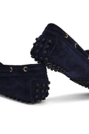 Women's Navy Blue Tassel Suede Leather Loafer | Derimod Women's Navy Blue Tassel Suede Leather Loafer | Derimod