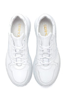 Men's White Leather Sneaker | Derimod Men's White Leather Sneaker | Derimod