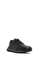 Men's Black Lace-Up Thick-Soled Leather Casual Sneaker | Derimod Men's Black Lace-Up Thick-Soled Leather Casual Sneaker | Derimod