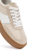 ACBC x Derimod Women's Beige Lace-Up Suede Sneakers | Derimod ACBC x Derimod Women's Beige Lace-Up Suede Sneakers | Derimod