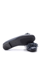 Women's Leather Beaded Ballerinas | Derimod Women's Leather Beaded Ballerinas | Derimod