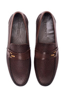 Men's Leather Printed Loafer | Derimod Men's Leather Printed Loafer | Derimod