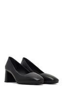 Derimod Flex Women Black Thick Heeled Leather Shoe | Derimod Derimod Flex Women Black Thick Heeled Leather Shoe | Derimod