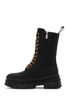 Harley Davidson Women's Black Brigett Leather Thick Soled Zippered Boots | Derimod Harley Davidson Women's Black Brigett Leather Thick Soled Zippered Boots | Derimod