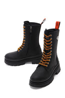Harley Davidson Women's Black Brigett Leather Thick Soled Zippered Boots | Derimod Harley Davidson Women's Black Brigett Leather Thick Soled Zippered Boots | Derimod