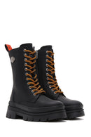 Harley Davidson Women's Black Brigett Leather Thick Soled Zippered Boots | Derimod Harley Davidson Women's Black Brigett Leather Thick Soled Zippered Boots | Derimod