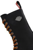 Harley Davidson Women's Black Brigett Leather Thick Soled Zippered Boots | Derimod Harley Davidson Women's Black Brigett Leather Thick Soled Zippered Boots | Derimod