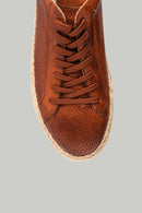 Perforated Tan Men's Leather Espadrilles | Derimod Perforated Tan Men's Leather Espadrilles | Derimod