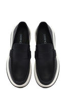 Men's Black Thick-Soled Leather Casual Loafer | Derimod Men's Black Thick-Soled Leather Casual Loafer | Derimod