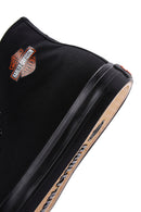 Harley Davidson Men's Black Pittsburgh High Top Sneaker | Derimod Harley Davidson Men's Black Pittsburgh High Top Sneaker | Derimod