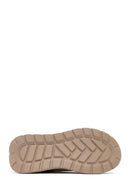 Kadın Bej Bağcıklı Kalın Tabanlı Deri Sneaker | Derimod Kadın Bej Bağcıklı Kalın Tabanlı Deri Sneaker | Derimod