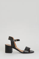 Women's Heeled Sandals with Stud Detail | Derimod Women's Heeled Sandals with Stud Detail | Derimod