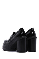 Women's Black Patent Leather Heeled Loafer | Derimod Women's Black Patent Leather Heeled Loafer | Derimod