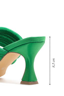 Women's Green Heeled Slippers | Derimod Women's Green Heeled Slippers | Derimod