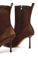 Woman Brown Zip Closure Thin-heeled Stretch Boots | Derimod Woman Brown Zip Closure Thin-heeled Stretch Boots | Derimod