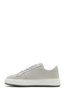 Men's White Thick Sole Lace Up Leather Sneaker | Derimod Men's White Thick Sole Lace Up Leather Sneaker | Derimod
