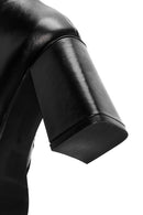 Woman Black Zip Closure Chunky Heeled Leather Boots | Derimod Woman Black Zip Closure Chunky Heeled Leather Boots | Derimod