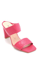 Women's Leather Capione Detailed Heeled Slippers | Derimod Women's Leather Capione Detailed Heeled Slippers | Derimod