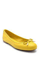 Women's Leather Bow Detailed Ballerinas | Derimod Women's Leather Bow Detailed Ballerinas | Derimod