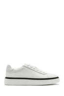 Erkek Beyaz Bağcıklı Deri Sneaker | Derimod Erkek Beyaz Bağcıklı Deri Sneaker | Derimod