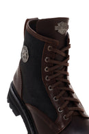 Harley Davidson Men's Dark Brown Jesus Exc Lace-Up Leather Boots | Derimod Harley Davidson Men's Dark Brown Jesus Exc Lace-Up Leather Boots | Derimod