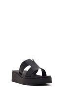 Women's Black Thick Soled Slippers | Derimod Women's Black Thick Soled Slippers | Derimod