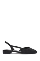 Women's Black Open Back Stoned Ballerinas | Derimod Women's Black Open Back Stoned Ballerinas | Derimod