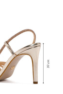 Women's Gold Stone Thin Heel Sandals | Derimod Women's Gold Stone Thin Heel Sandals | Derimod