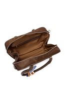 Women's Brown Long Strap Accessory Detailed Fabric Handbag | Derimod Women's Brown Long Strap Accessory Detailed Fabric Handbag | Derimod