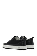 Erkek Siyah Bağcıklı Deri Sneaker | Derimod Erkek Siyah Bağcıklı Deri Sneaker | Derimod