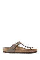 Birkenstock Women's Brown Birko-Flor Nubuck Flip Flops | Derimod Birkenstock Women's Brown Birko-Flor Nubuck Flip Flops | Derimod