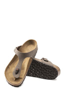 Birkenstock Women's Brown Birko-Flor Nubuck Flip Flops | Derimod Birkenstock Women's Brown Birko-Flor Nubuck Flip Flops | Derimod
