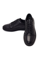 Erkek Siyah Bağcıklı Deri Sneaker | Derimod Erkek Siyah Bağcıklı Deri Sneaker | Derimod