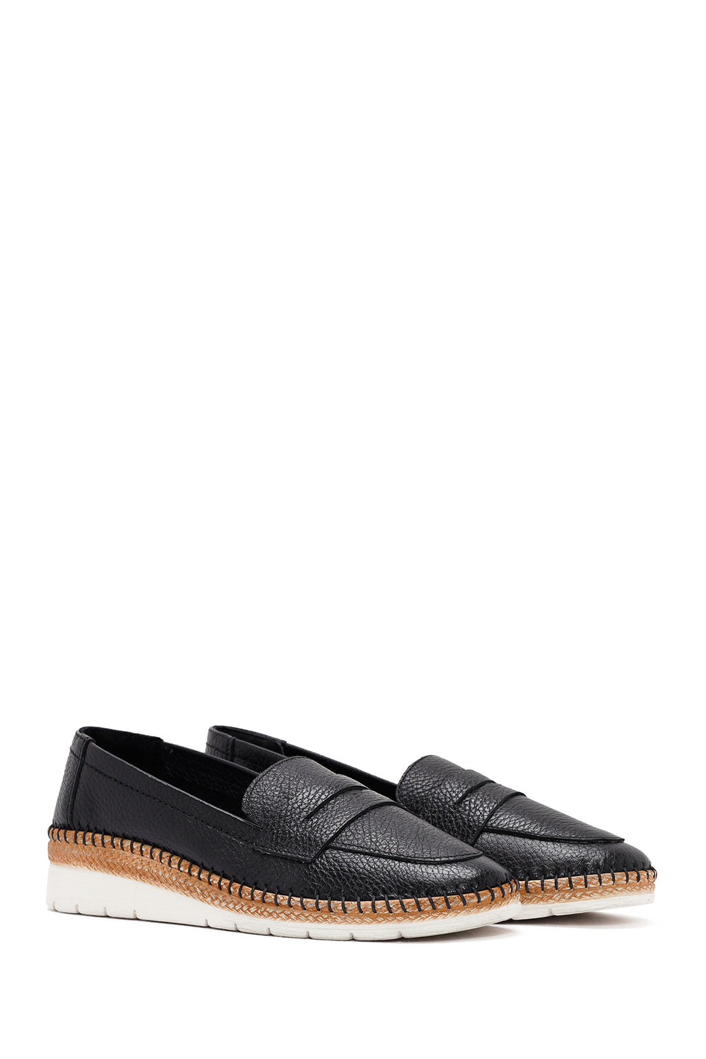 Kadın Siyah Deri Comfort Loafer