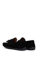 Men's Black Tasseled Suede Leather Casual Loafer | Derimod Men's Black Tasseled Suede Leather Casual Loafer | Derimod